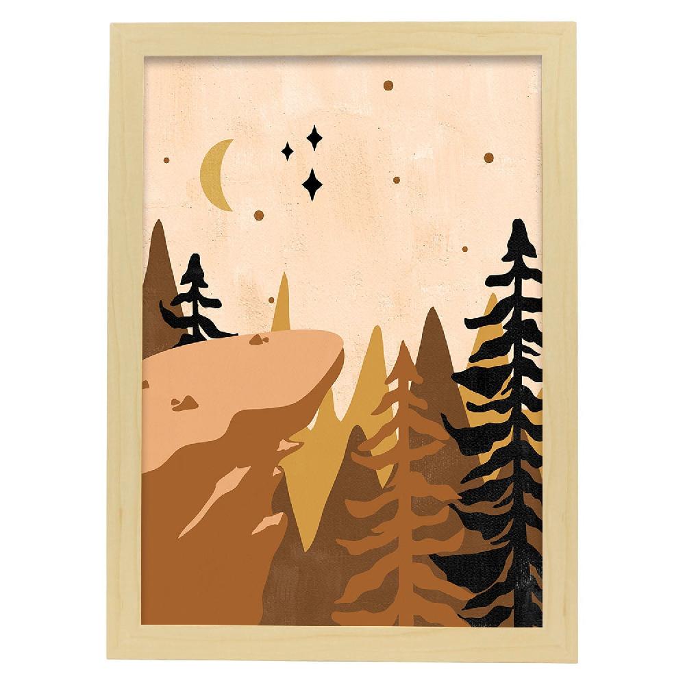 Nacnic Lámina De Naturaleza En Tonos Marrones