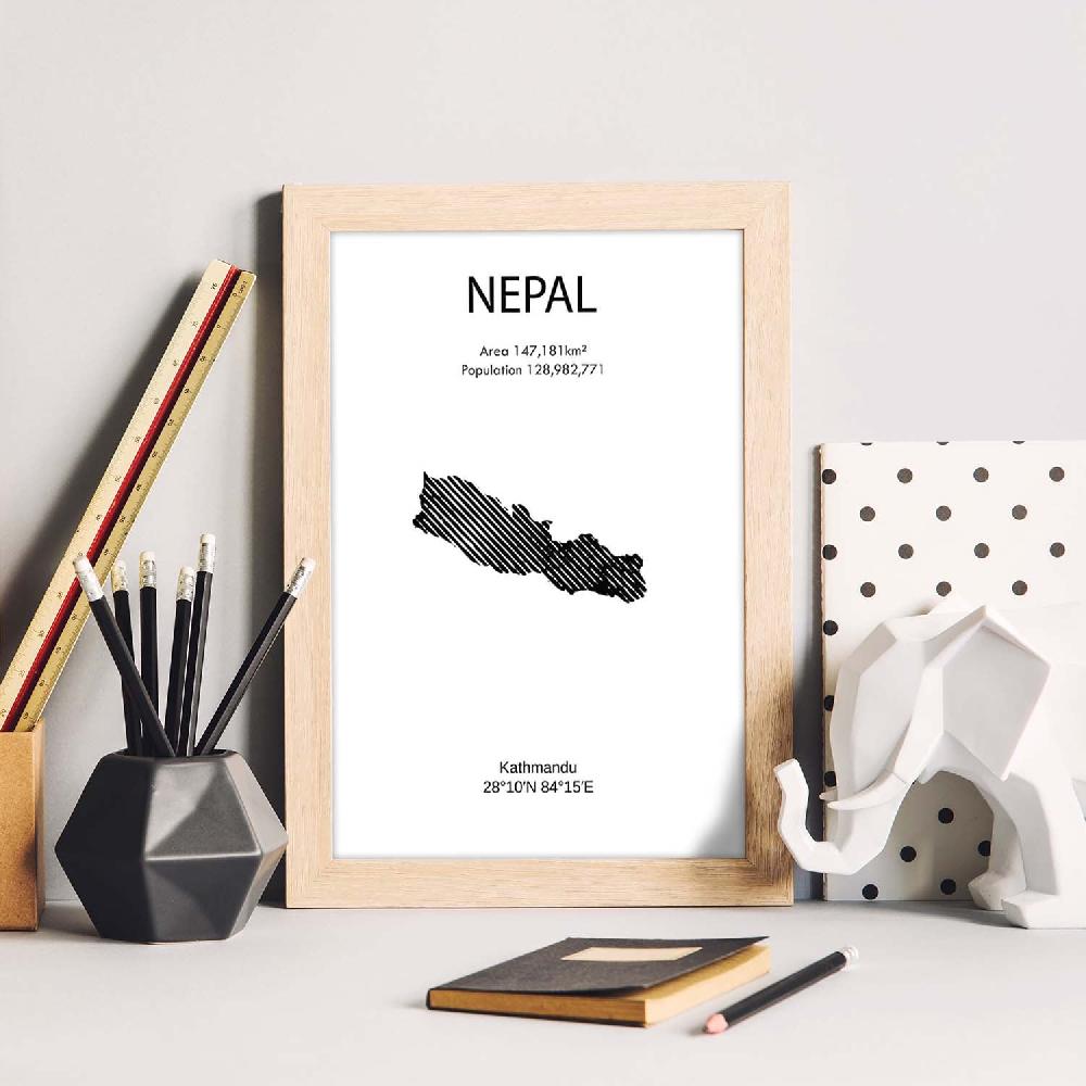 Nacnic Lámina De Nepal Del Mundo