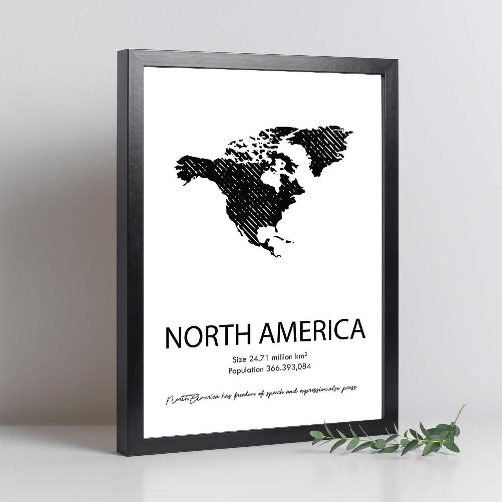 Nacnic Lámina De Norteamérica Del Mundo