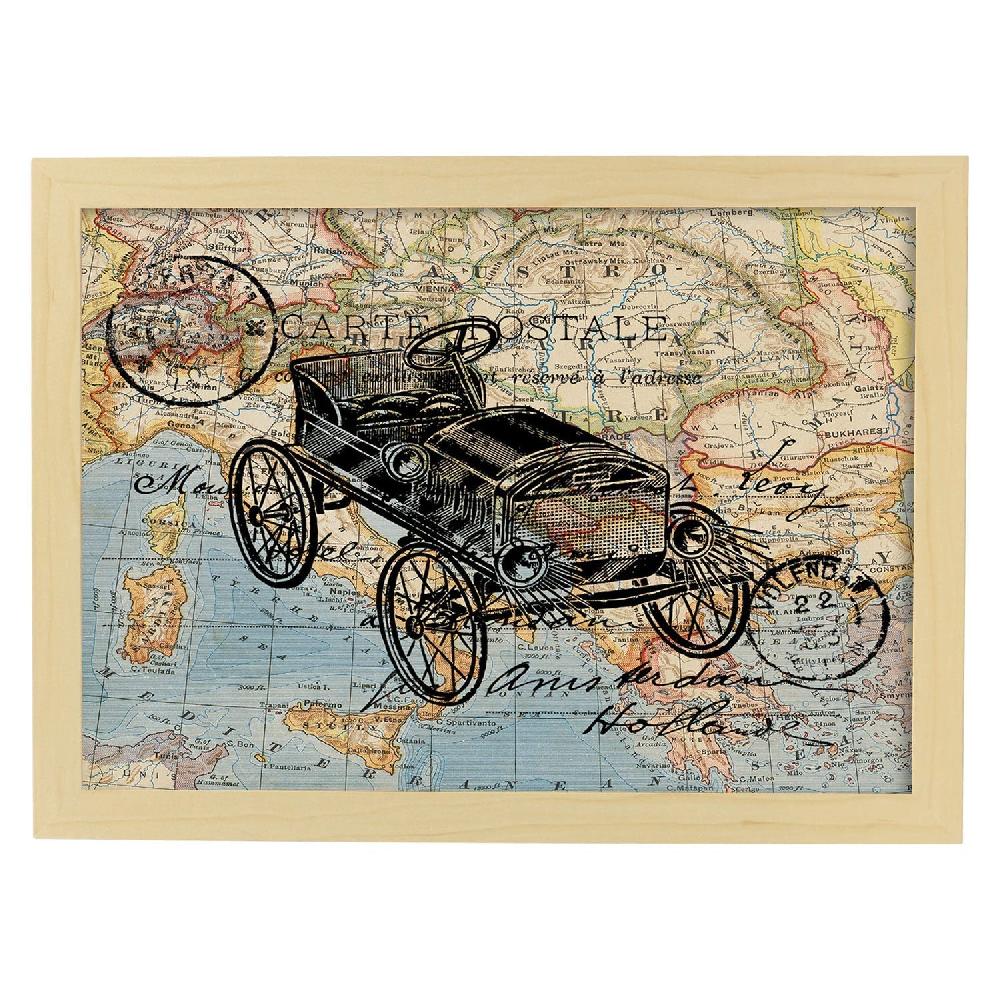 Nacnic Lámina De Objetos Sobre Mapas Vintage