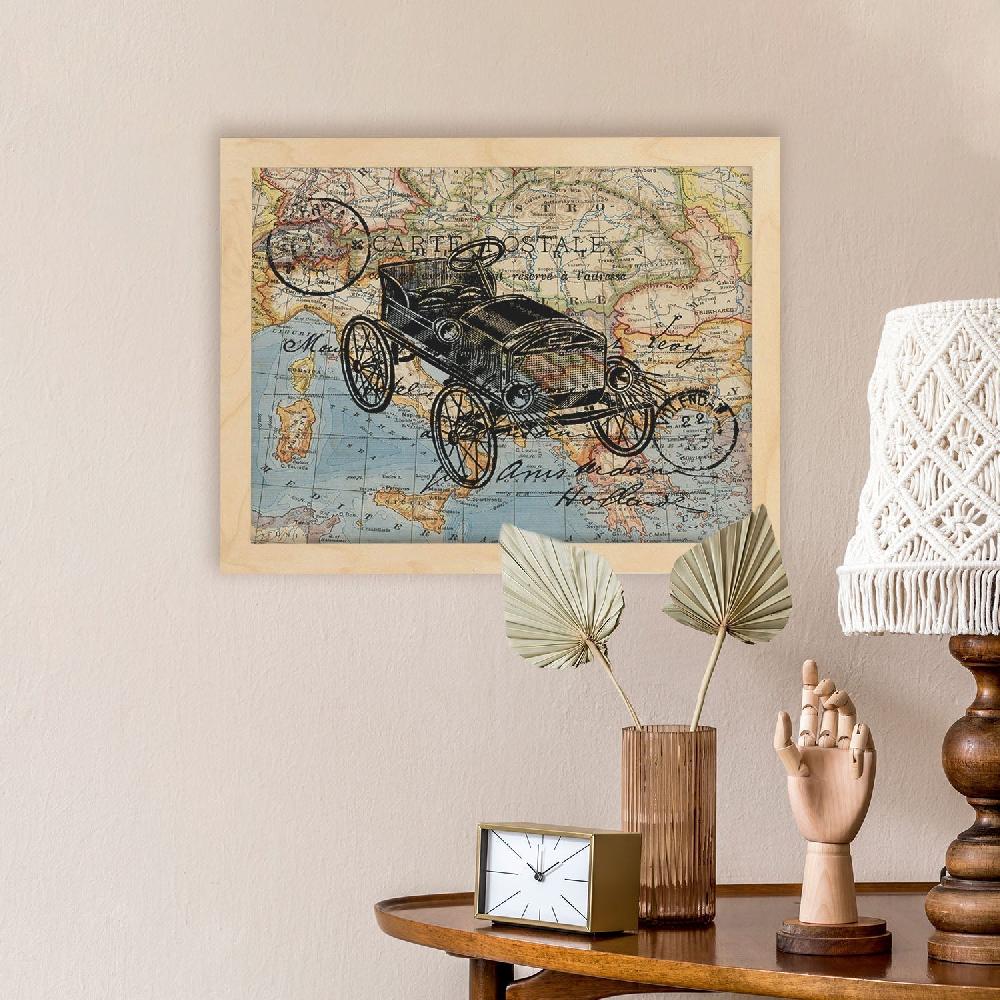 nacnic Lámina de Objetos sobre Mapas Vintage