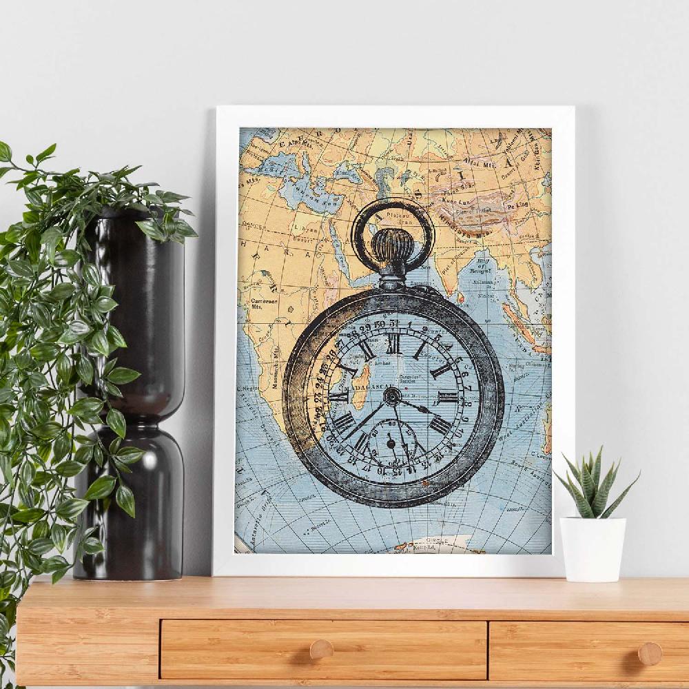 Nacnic Lámina De Objetos Vintage La Hora Del Viaje