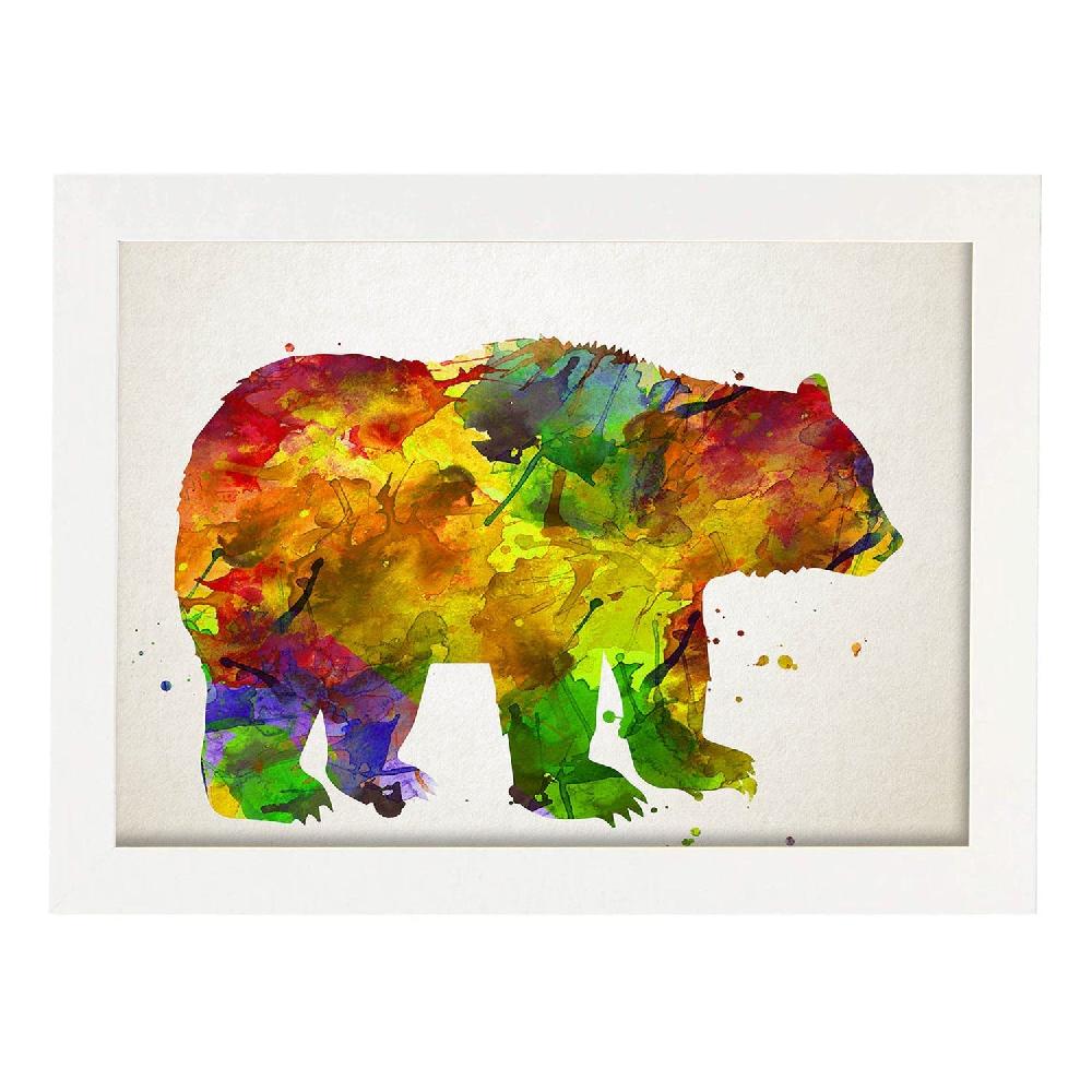 Nacnic Lámina De Oso Estilo Acuarela
