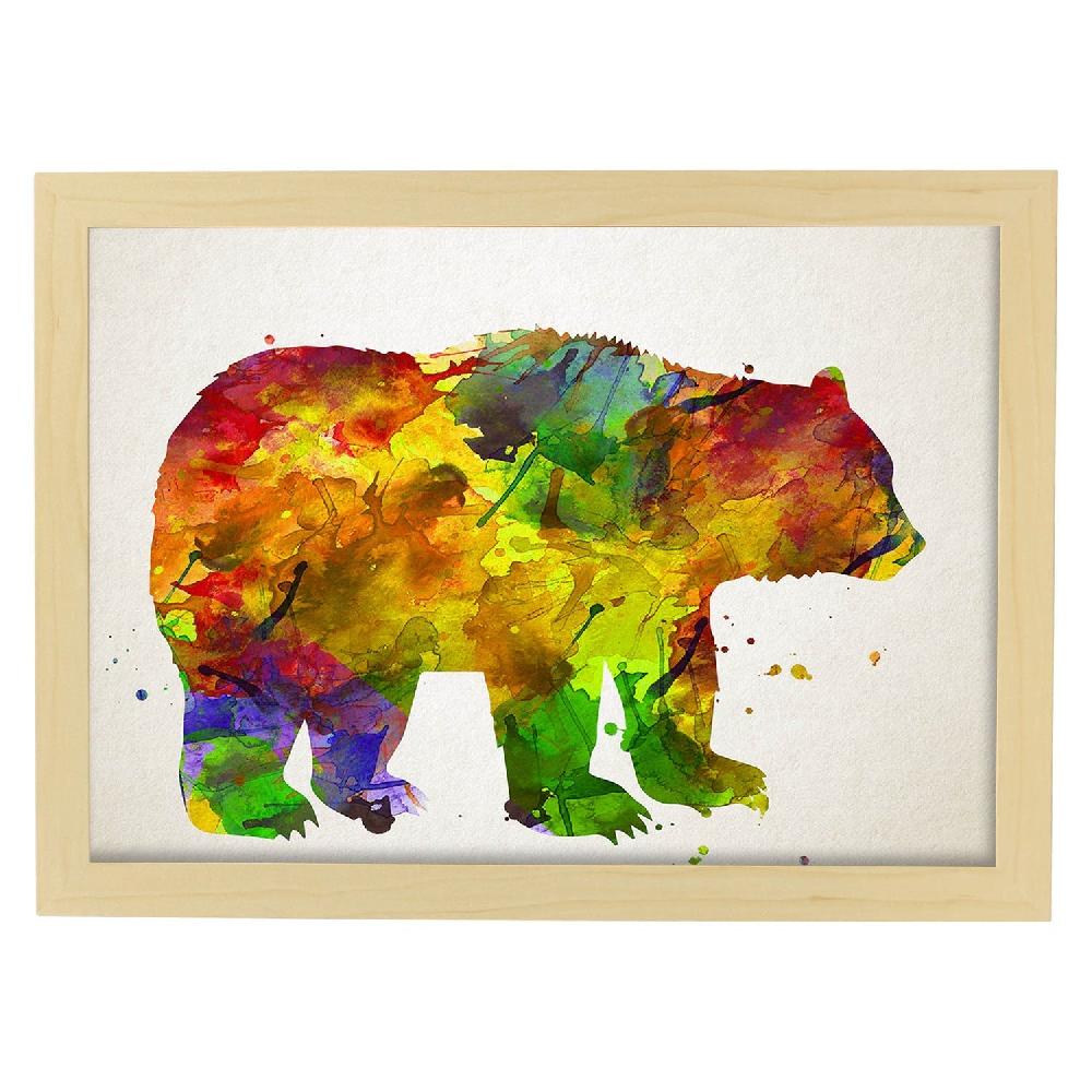 Nacnic Lámina De Oso Estilo Acuarela