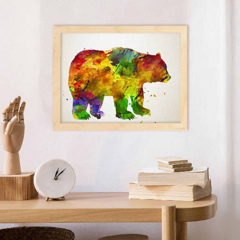 nacnic Lámina de Oso estilo Acuarela