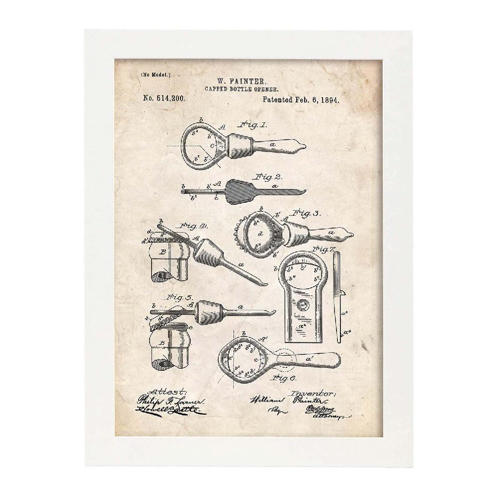 Nacnic Lámina De Patente De Abrelatas Antigua