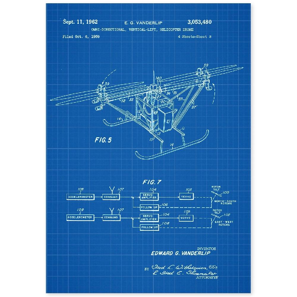 nacnic Lámina de Patente de Dron Helicóptero 3