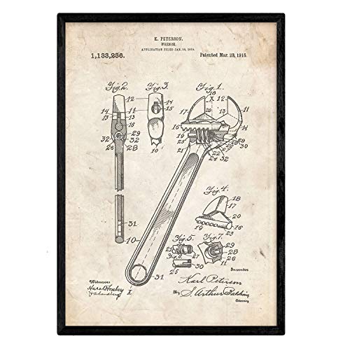 Nacnic Lámina De Patente De Llave Inglesa 2