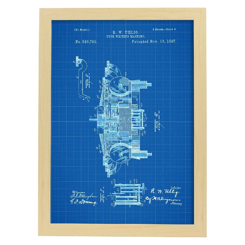 Nacnic Lámina De Patente De Maquina De Escribir 3