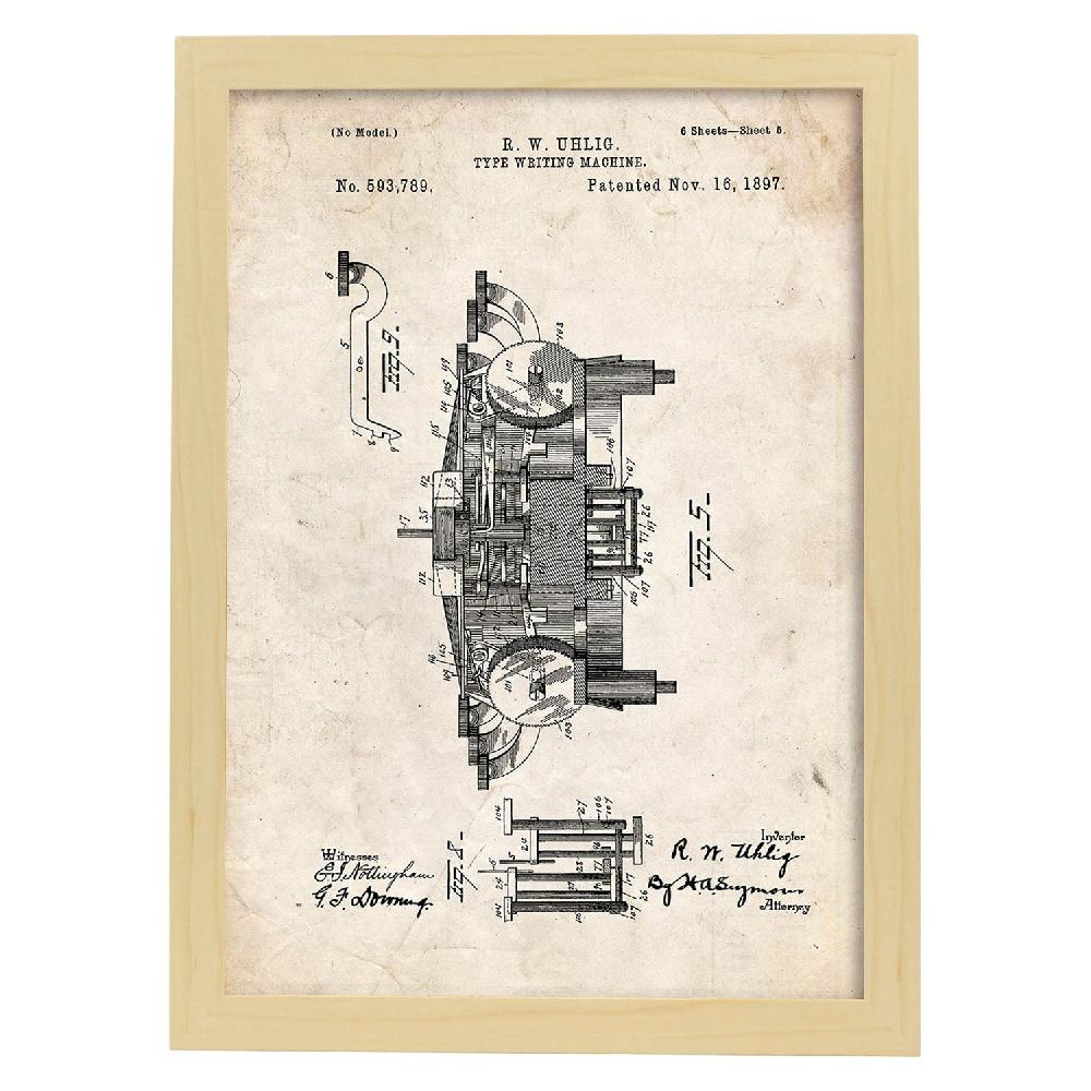 Nacnic Lámina De Patente De Maquina De Escribir 3