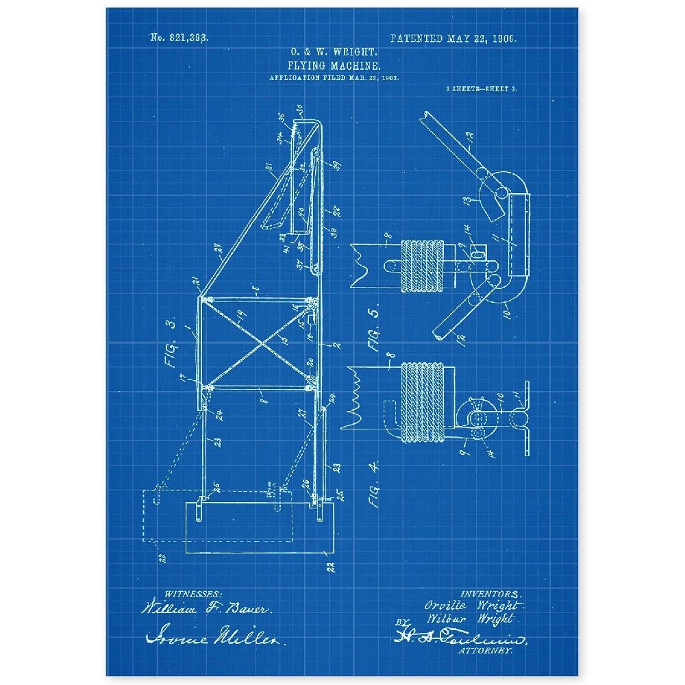 nacnic Lámina de Patente de Máquina Voladora 3