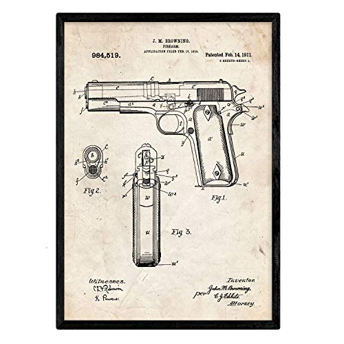 nacnic Lámina de patente de Pistola Browning