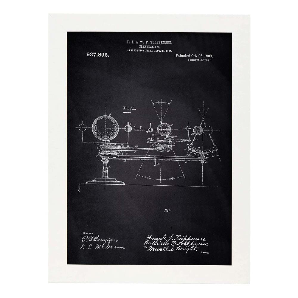 Nacnic Lámina De Patente De Planetario Antiguo