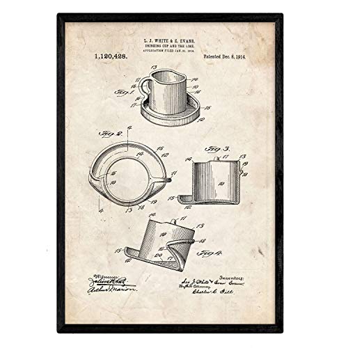 nacnic Lámina de Patente de Taza Antigua