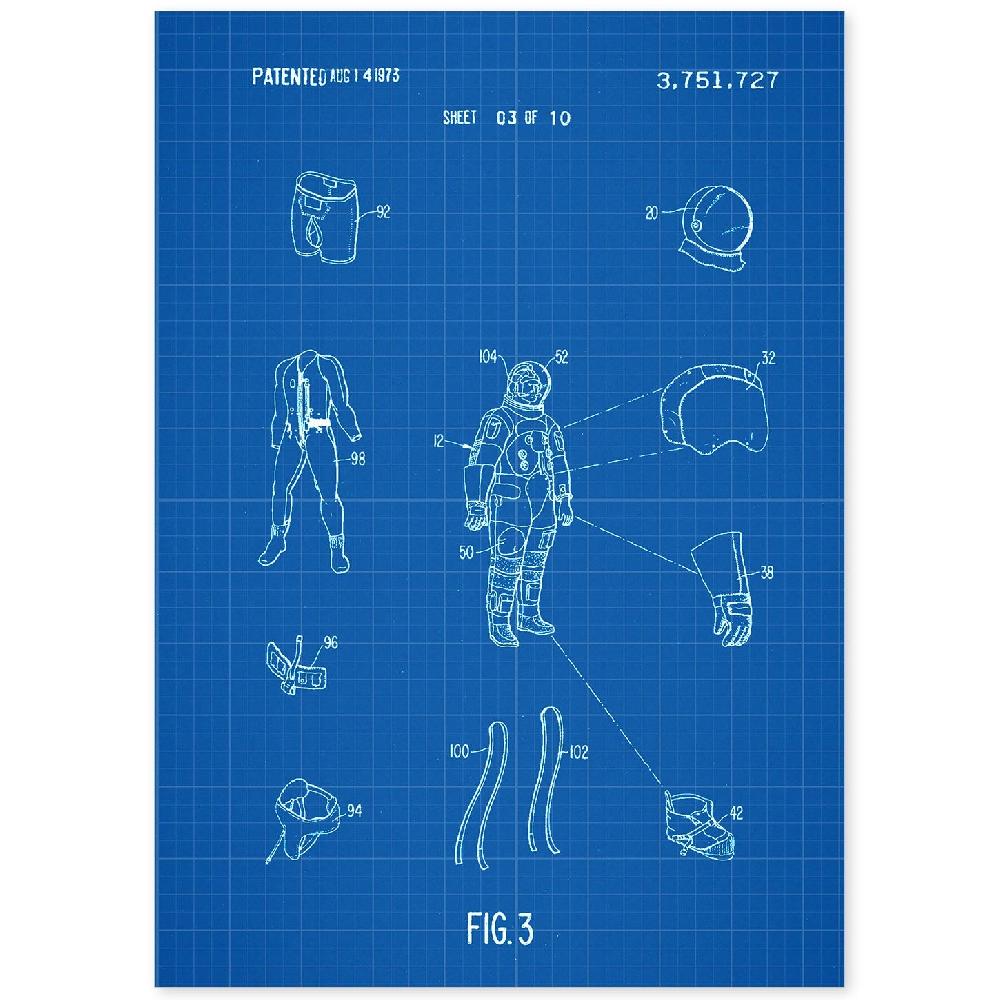nacnic Lámina de Patente Ropa Astronauta1