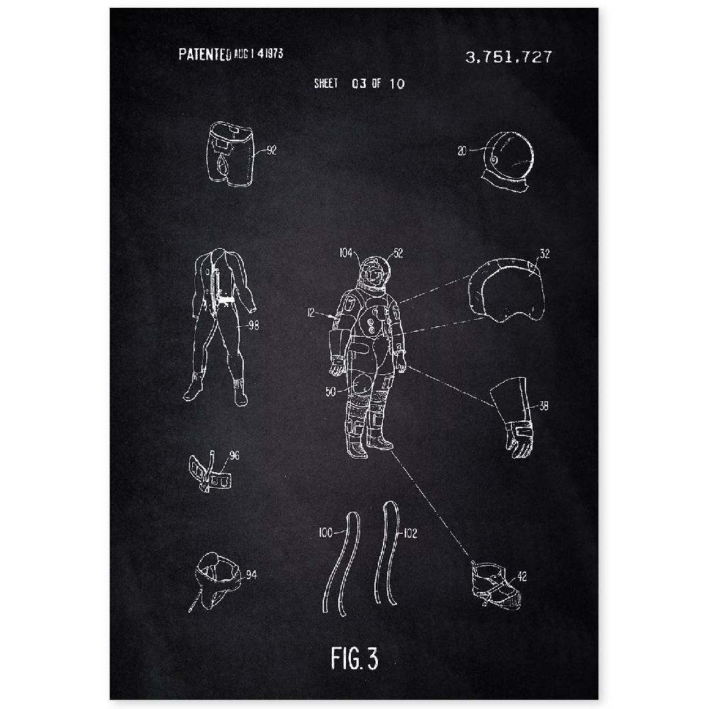 nacnic Lámina de Patente Ropa Astronauta1