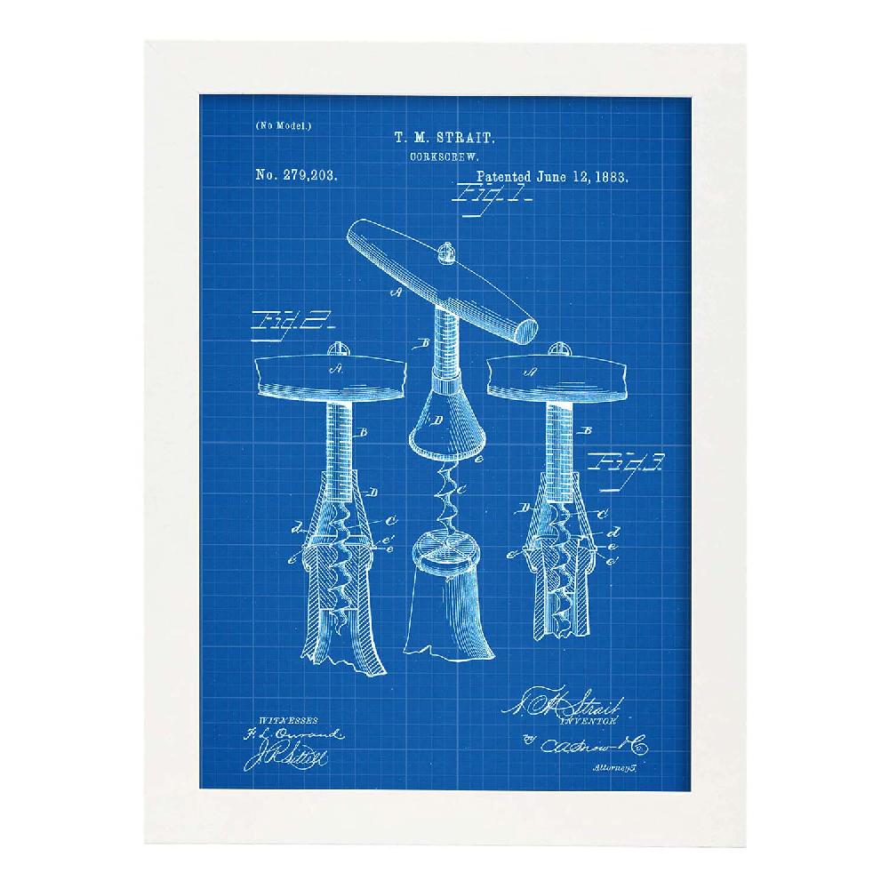 Nacnic Lámina De Patente Sacacorchos 2 Antigua