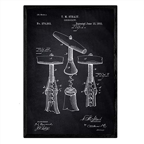 Nacnic Lámina De Patente Sacacorchos Antigua 2