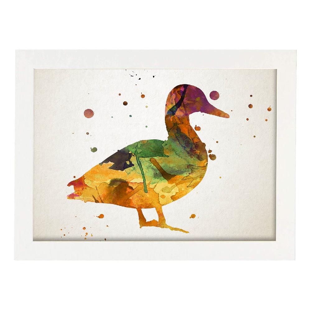 Nacnic Lámina De Pato En Estilo Acuarela