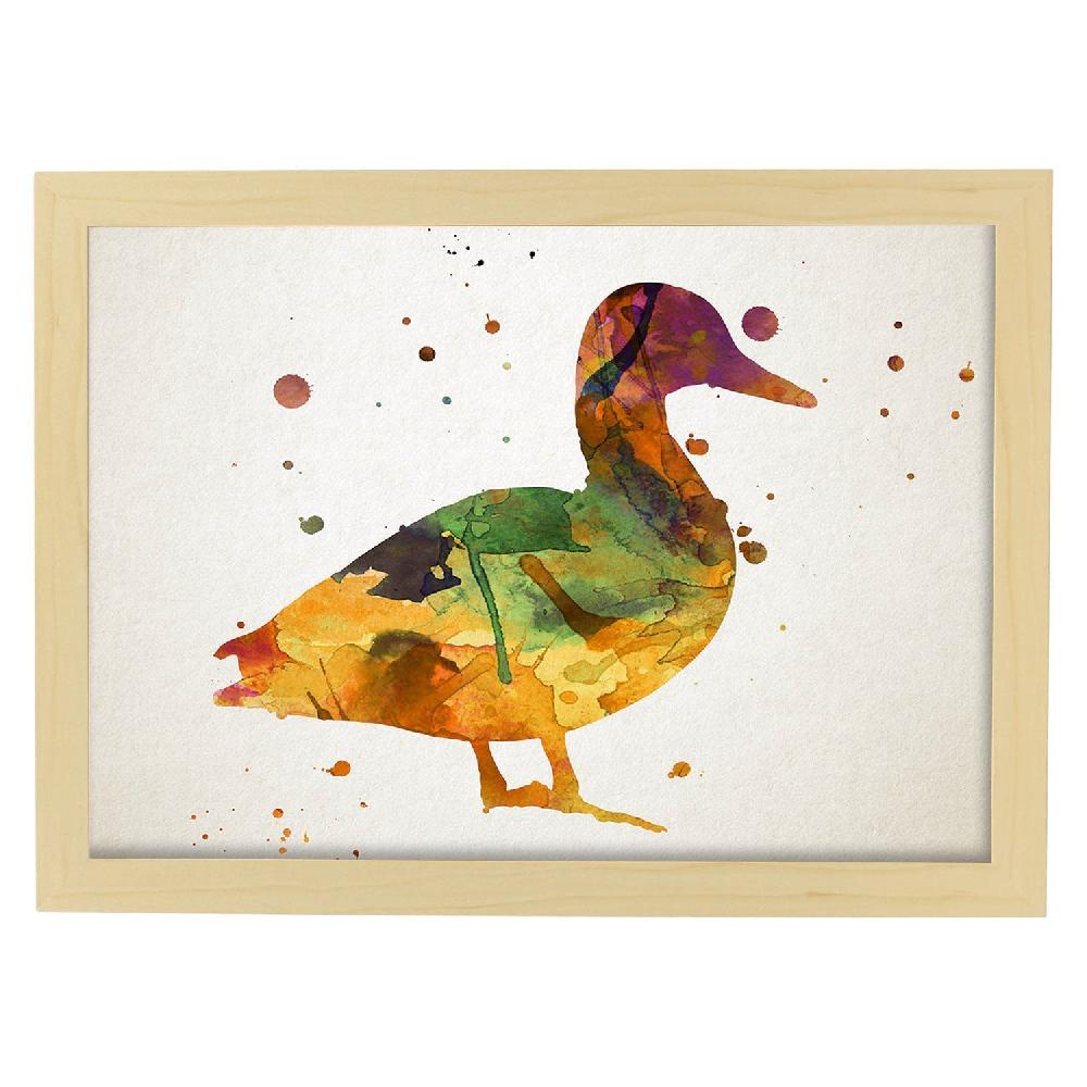 Nacnic Lámina De Pato En Estilo Acuarela