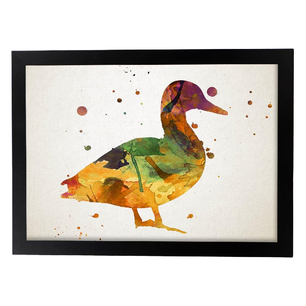 Nacnic Lámina De Pato En Estilo Acuarela
