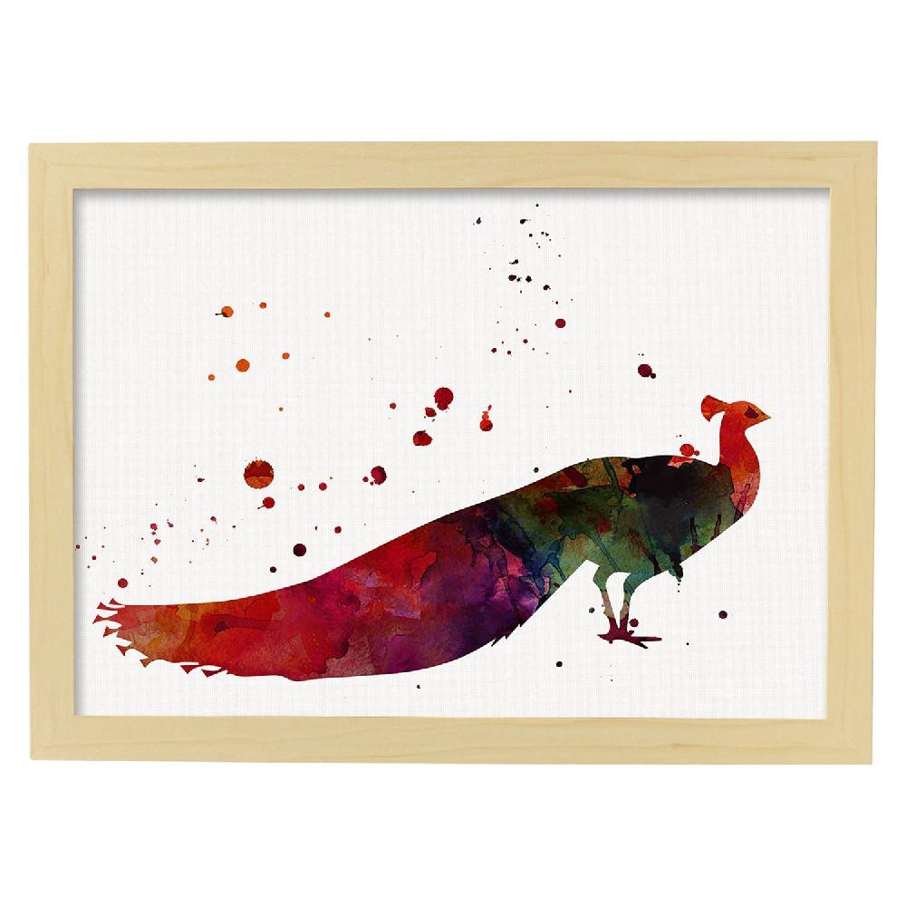 Nacnic Lámina De Pavo Real En Acuarela