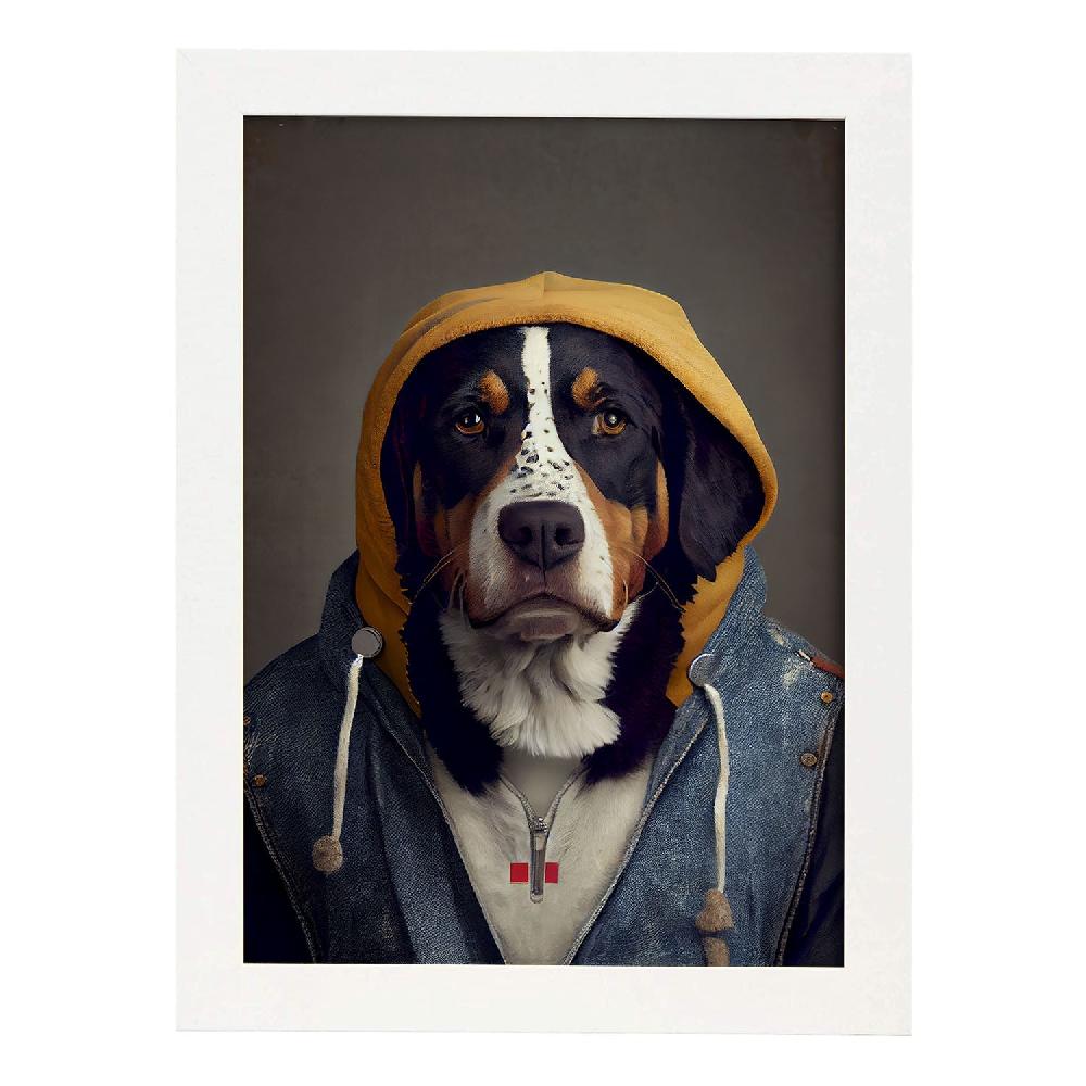 Nacnic Nacnic Lámina De Perro De Montaña Suizo Vestido Con Ingenio