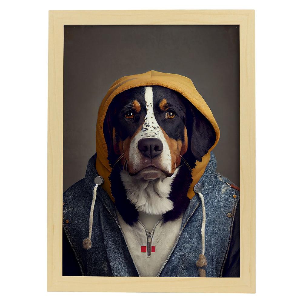 Nacnic Nacnic Lámina De Perro De Montaña Suizo Vestido Con Ingenio