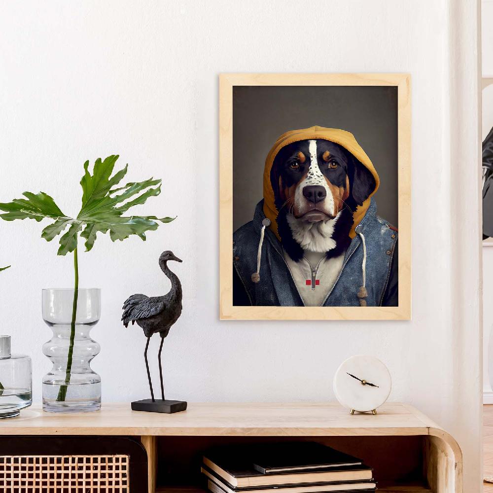 Nacnic Nacnic Lámina De Perro De Montaña Suizo Vestido Con Ingenio