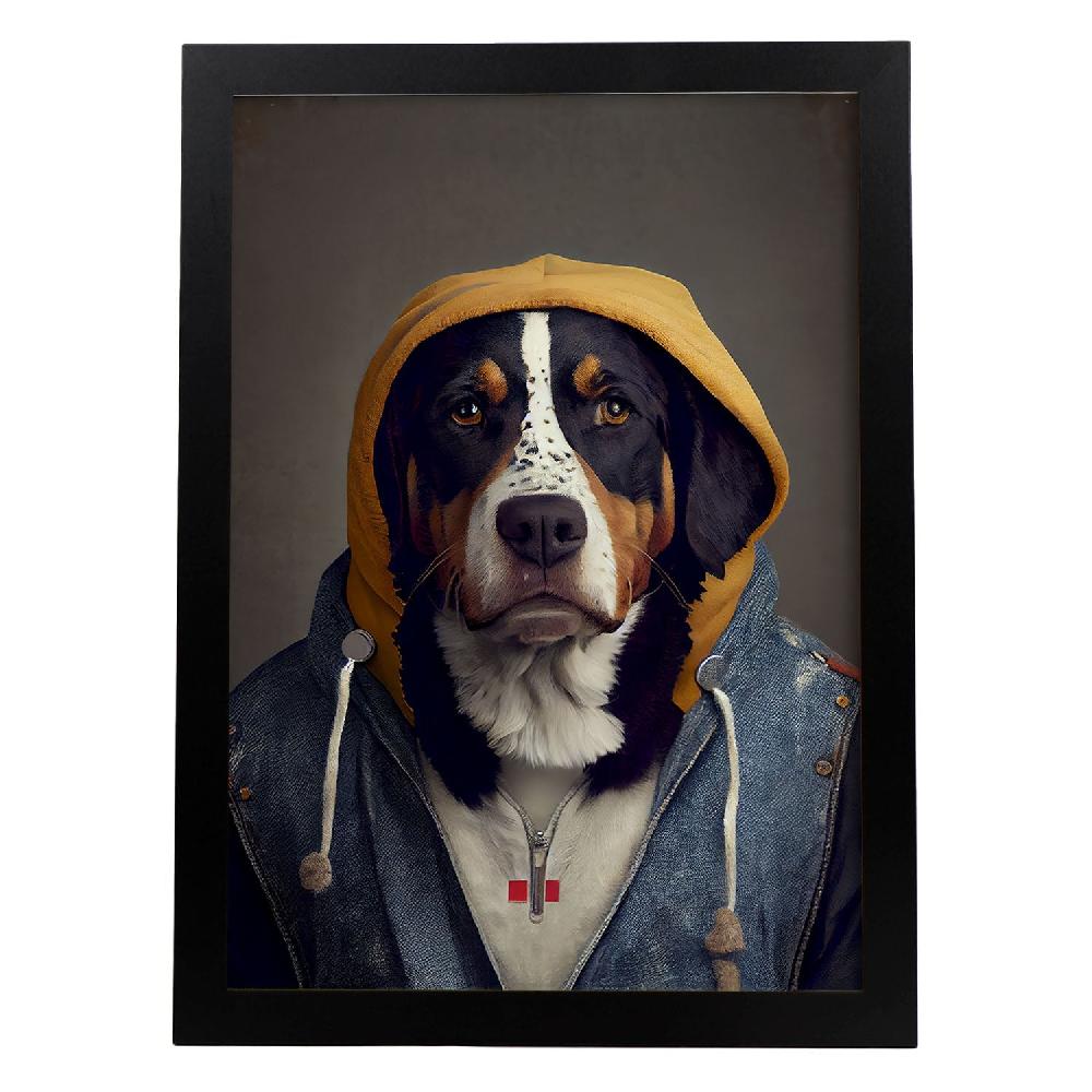 nacnic Nacnic Lámina de Perro de Montaña Suizo Vestido con Ingenio