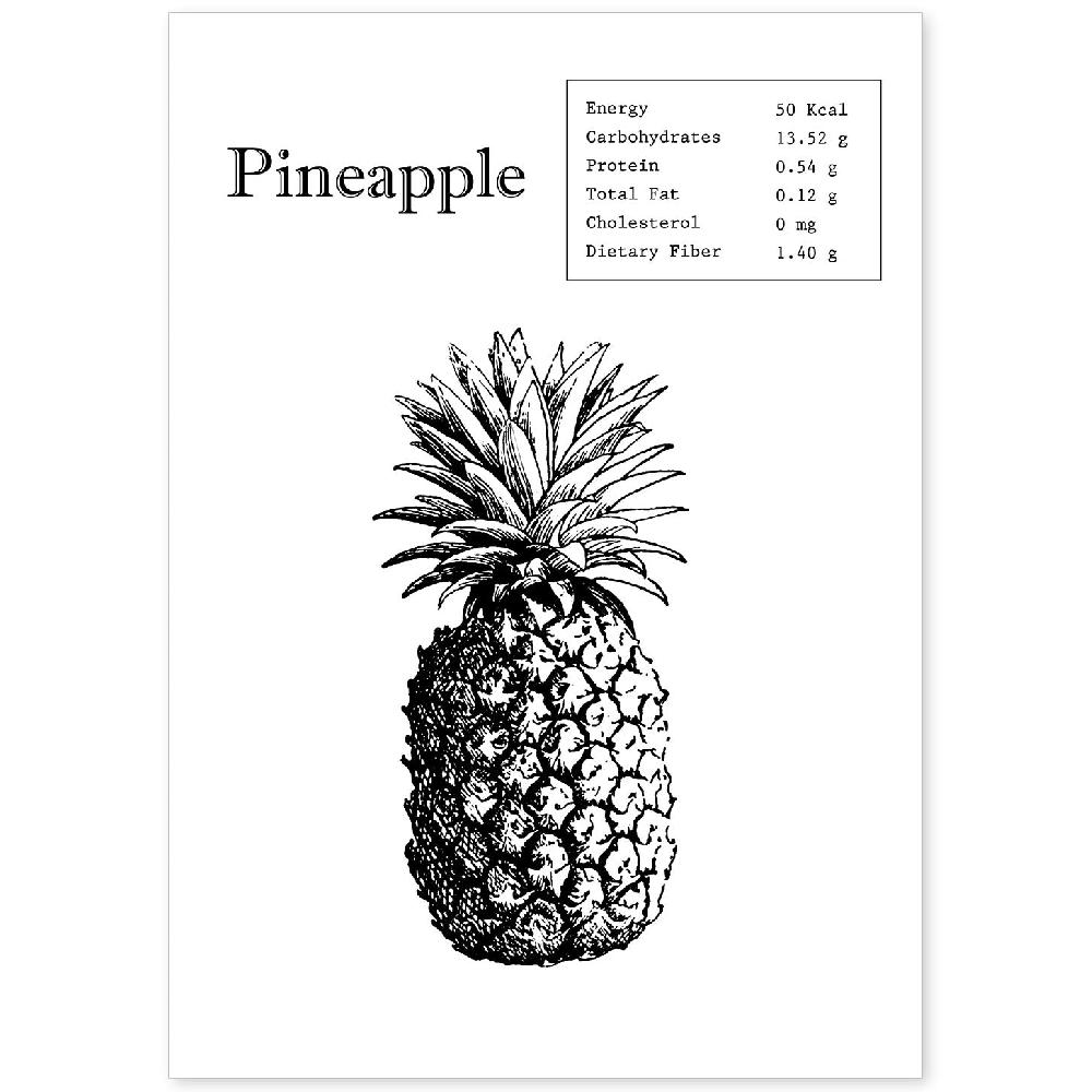 nacnic Lámina de Piña en Inglés