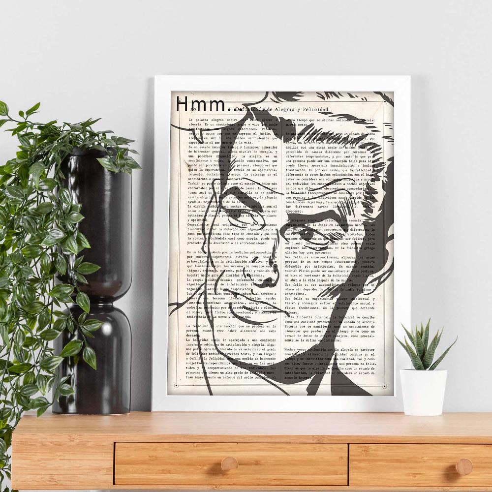 Nacnic Lámina De Pop Art Hombre Pensando