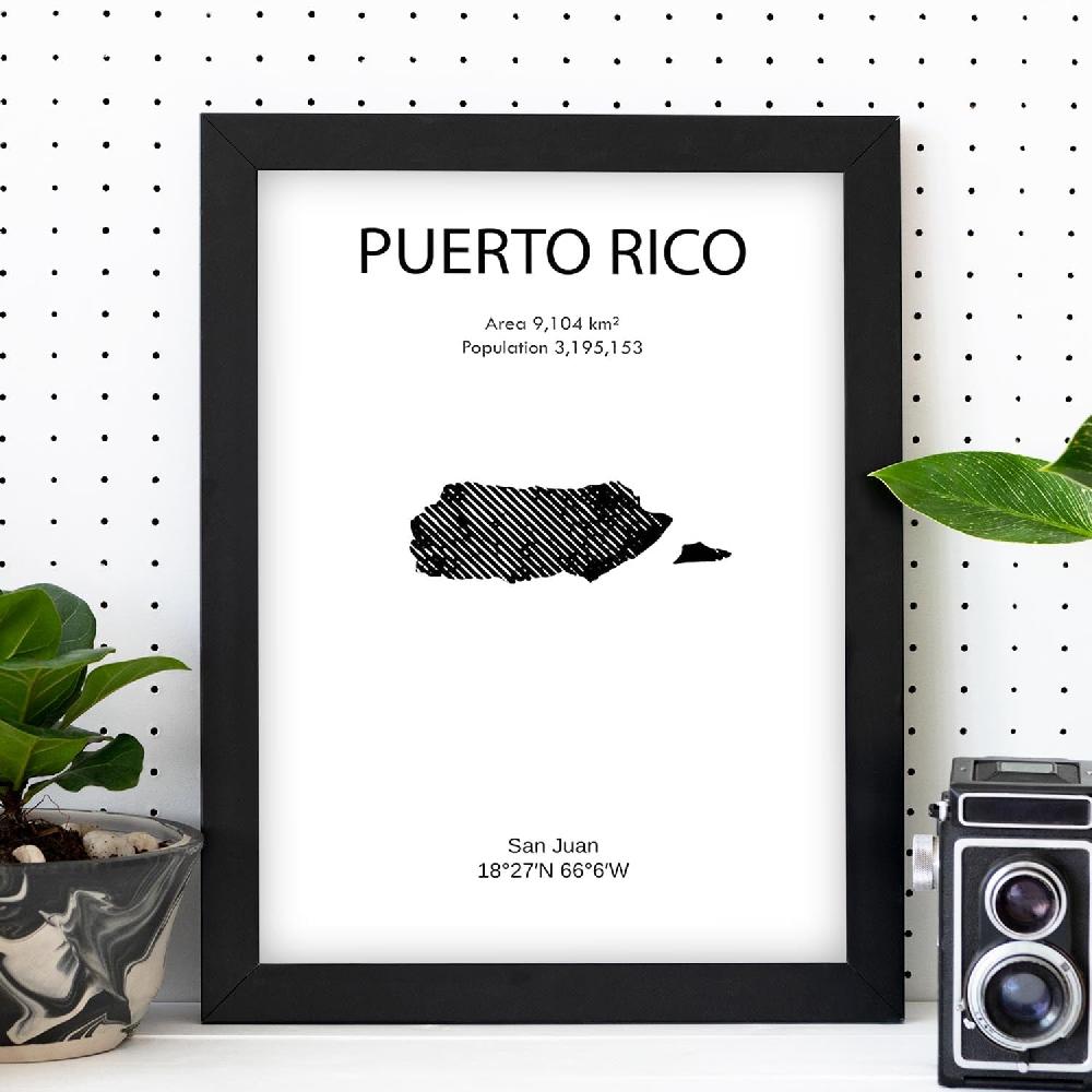 Nacnic Lámina De Puerto Rico Mundo
