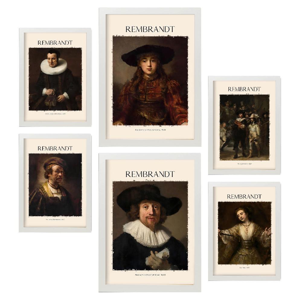 Nacnic Lámina De Rembrandt Set 6