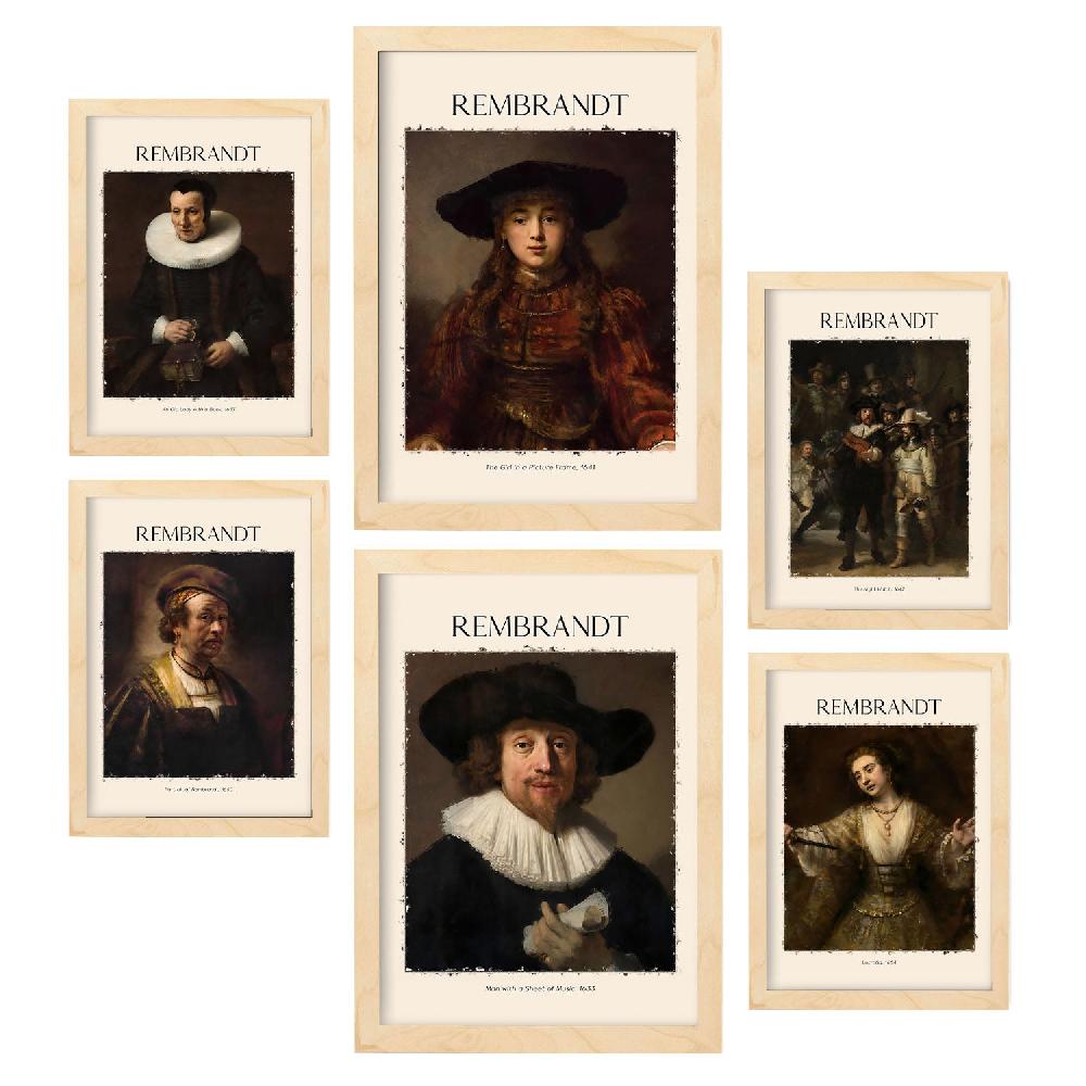 Nacnic Lámina De Rembrandt Set 6