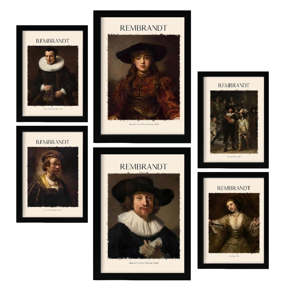 nacnic Lámina de Rembrandt Set 6