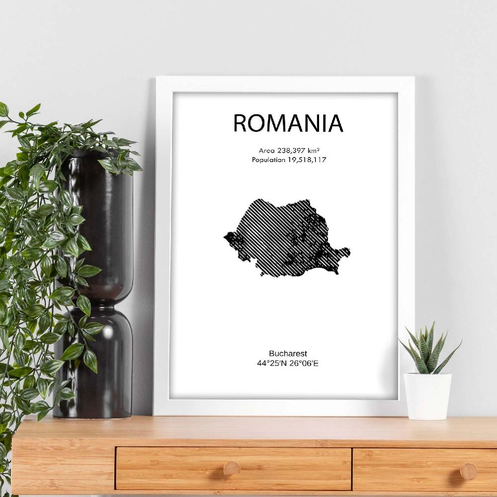 Nacnic Lámina De Rumanía Del Mundo