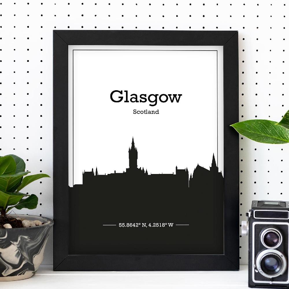 Nacnic Lámina De Skyline De Glasgow Escocia