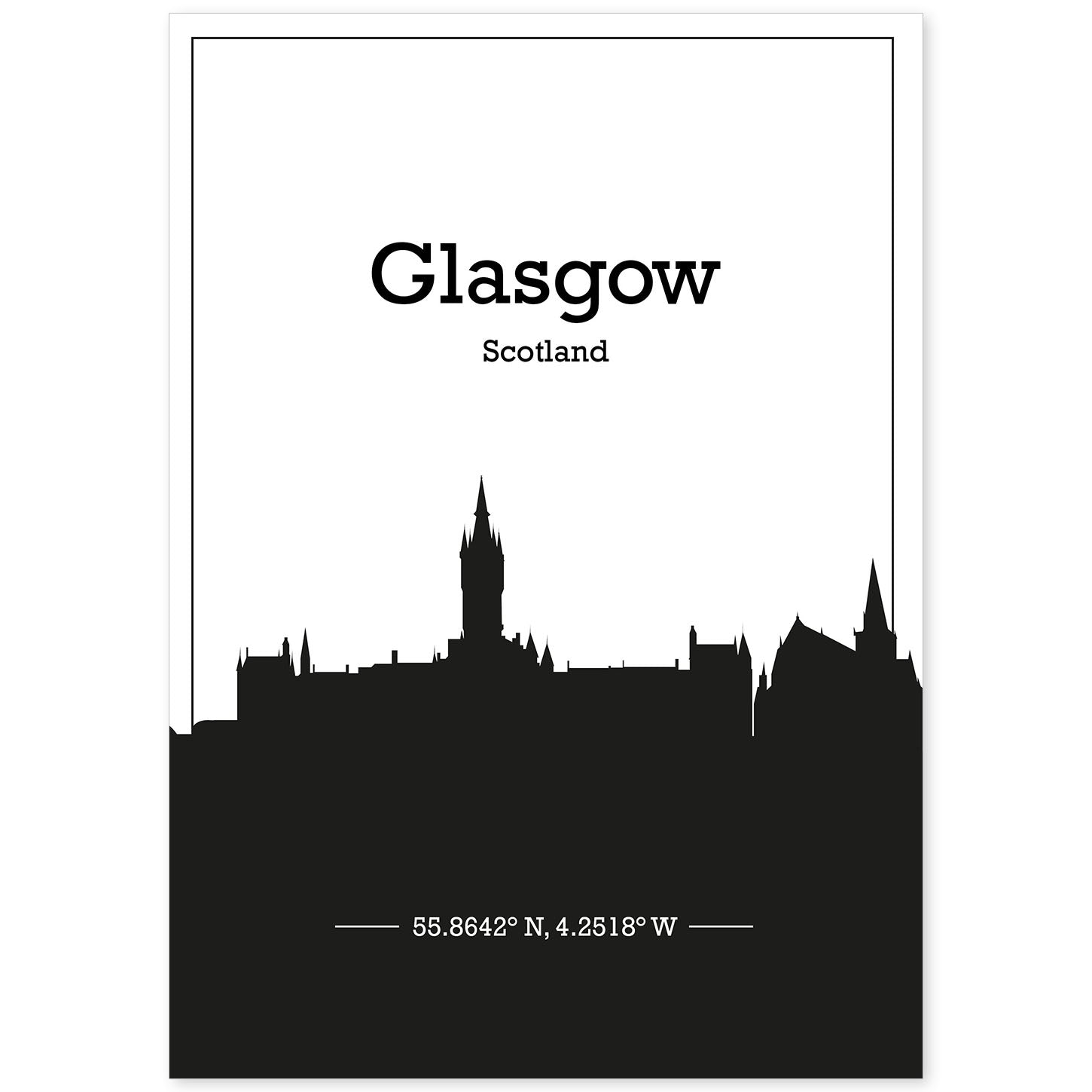nacnic Lámina de Skyline de Glasgow Escocia