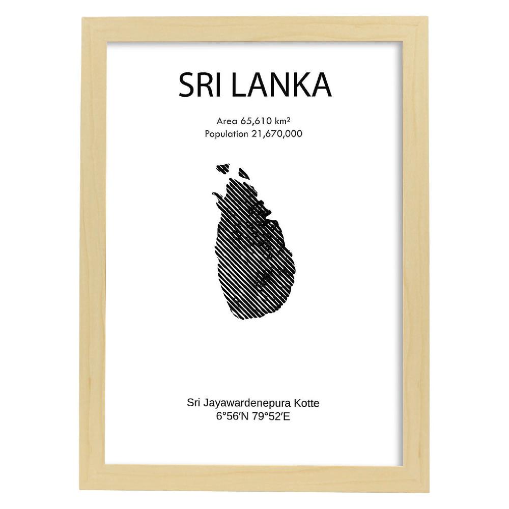 Nacnic Lámina De Sri Lanka Del Mundo