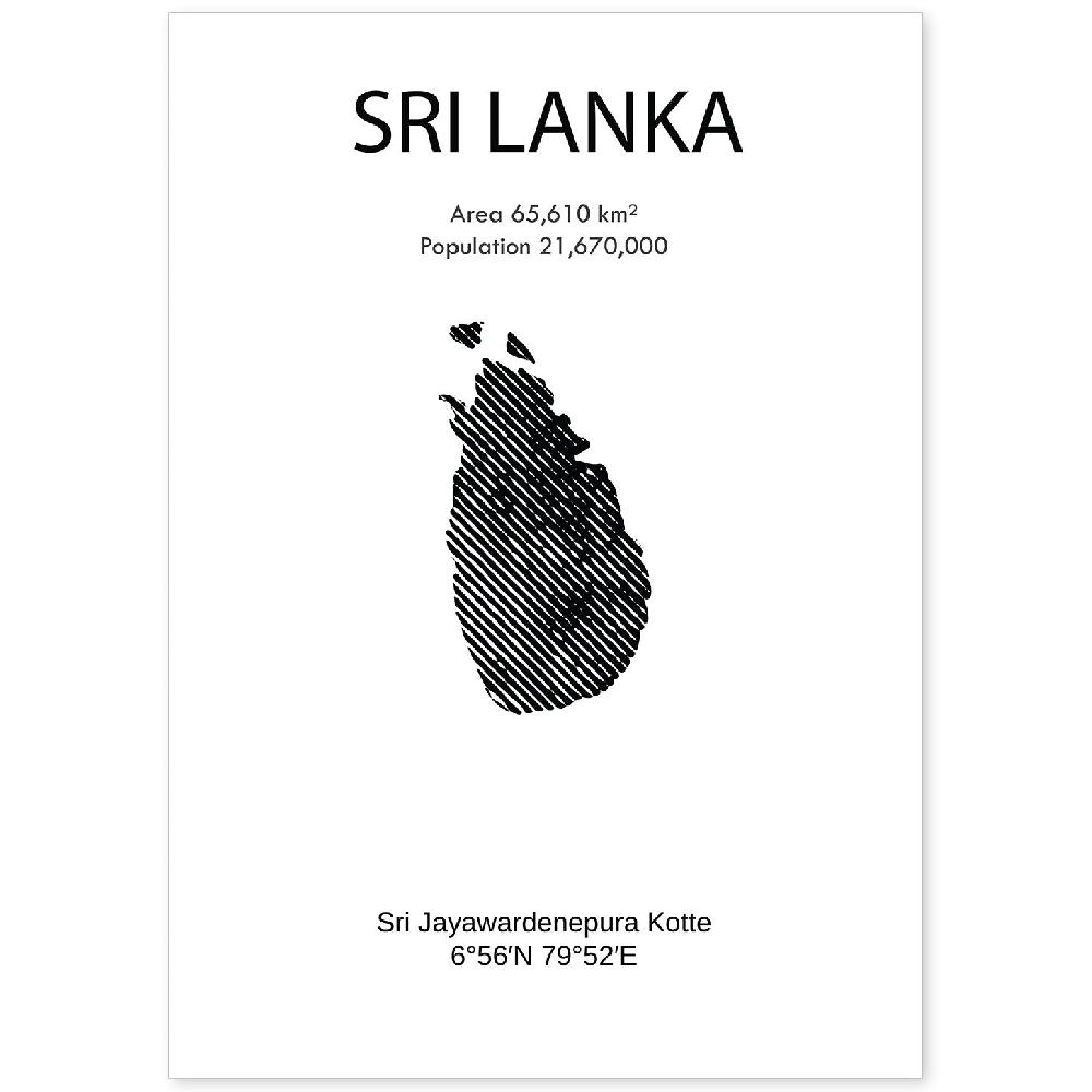 nacnic Lámina de Sri Lanka del Mundo