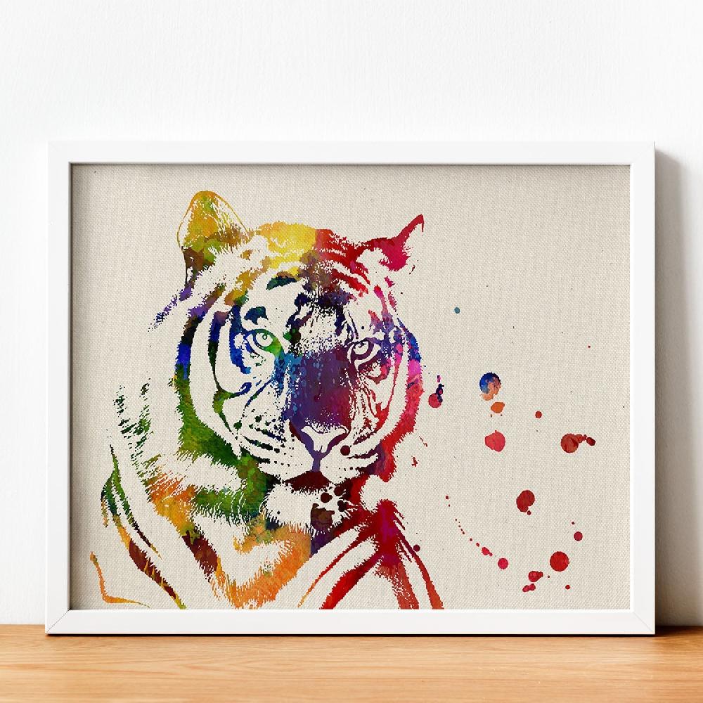 nacnic Lámina de Tigre en Acuarela