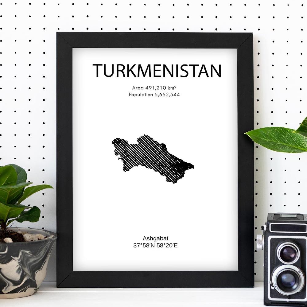 Nacnic Lámina De Turkmenistan Del Mundo