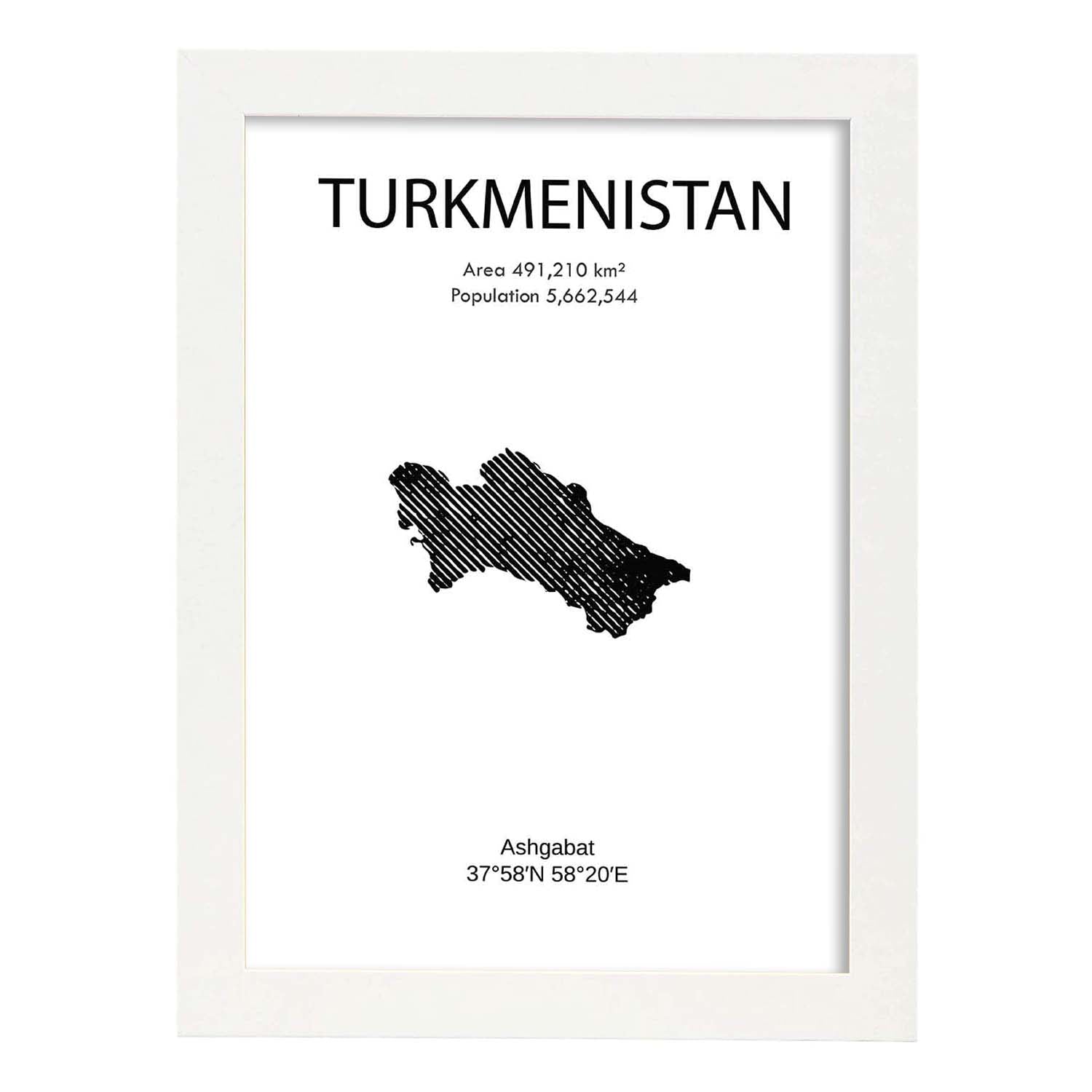 Nacnic Lámina De Turkmenistan Del Mundo