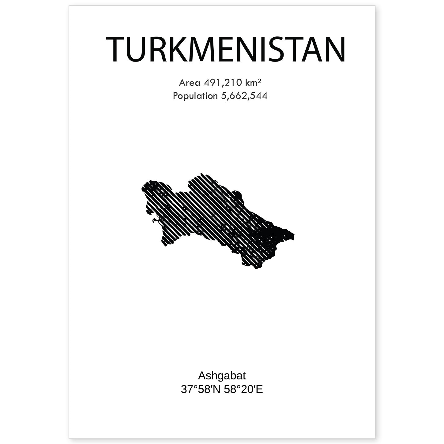 nacnic Lámina de Turkmenistan del Mundo