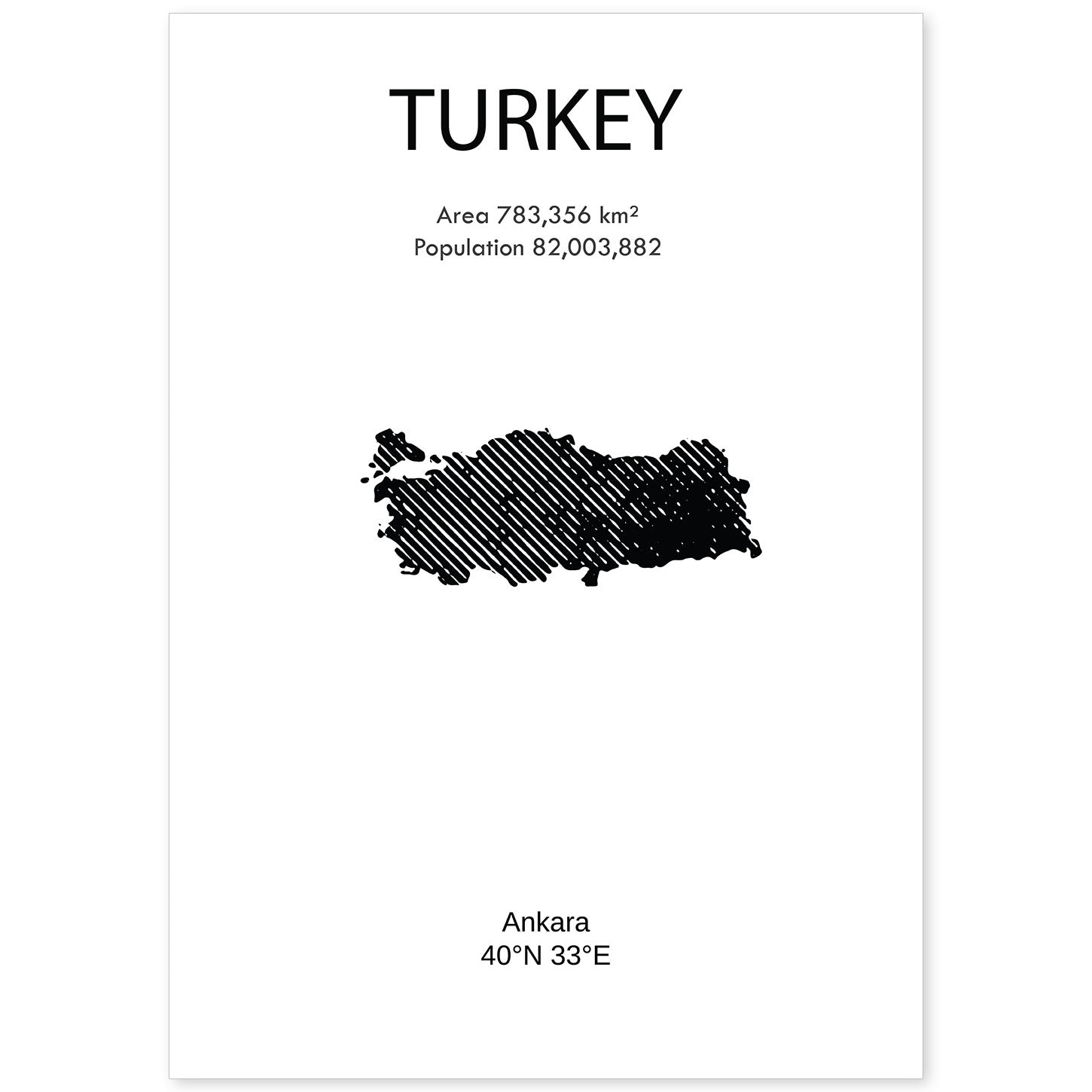nacnic Lámina de Turquía del Mundo