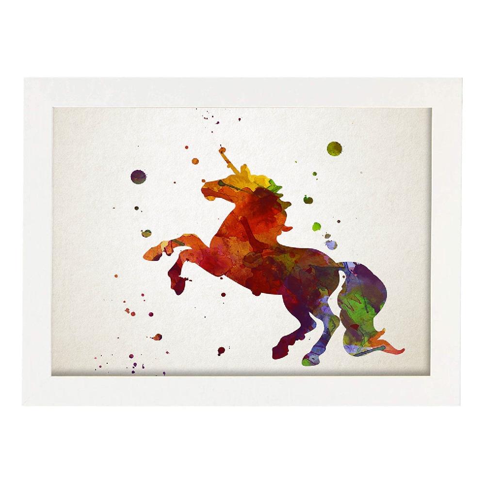 Nacnic Lámina De Unicornio Estilo Acuarela