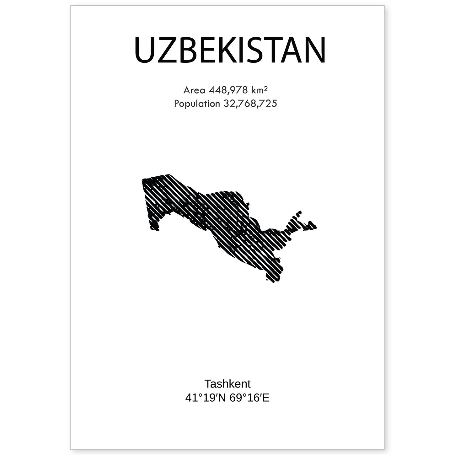 nacnic Lámina de Uzbekistan Mundo