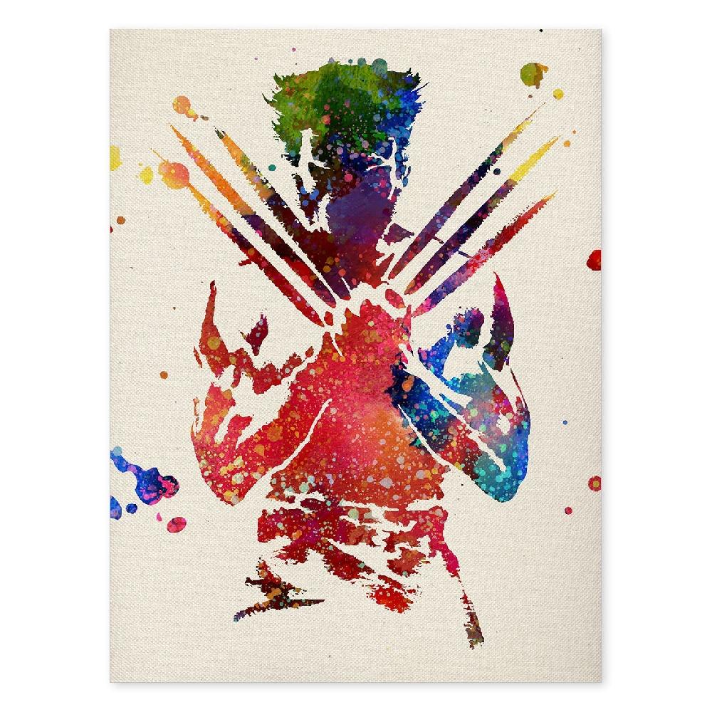 nacnic Lámina de Wolverine en Acuarela de Cine