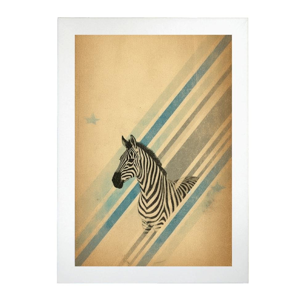 Nacnic Lámina De Zebra Y Estrella Pastel